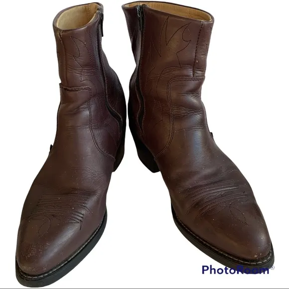Vintage Long Haul Brown Leather Boots SZ 11M Made in USA