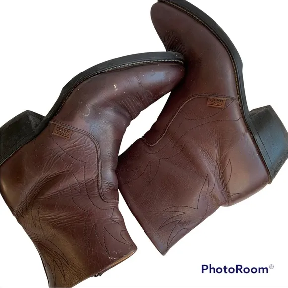 Vintage Long Haul Brown Leather Boots SZ 11M Made in USA