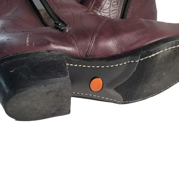 Vintage Long Haul  Leather Oil-Resistant Cowboy Ankle Boots Size 9 Side Zipper