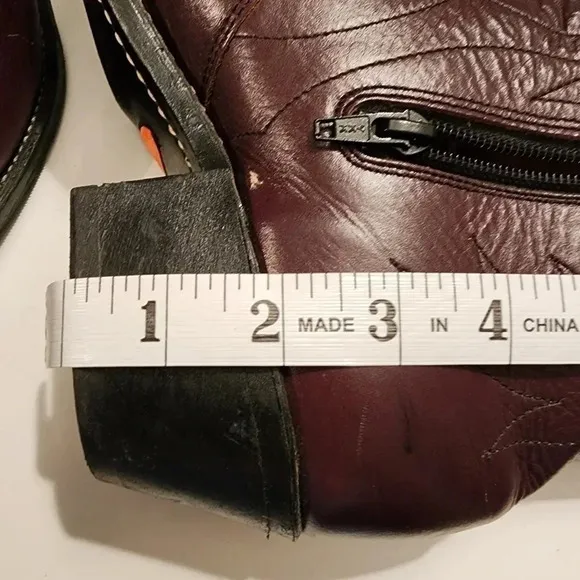 Vintage Long Haul  Leather Oil-Resistant Cowboy Ankle Boots Size 9 Side Zipper