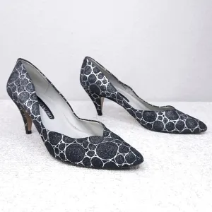 Vintage Martinez Valero Kitten Heel Pumps US 9 Metallic Leather