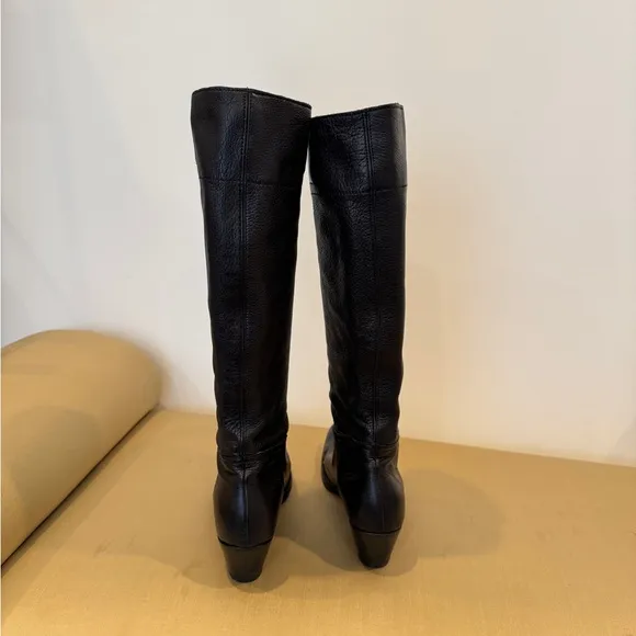 Vintage Miu Miu Black‎ Long Leather Boots. Size 36.