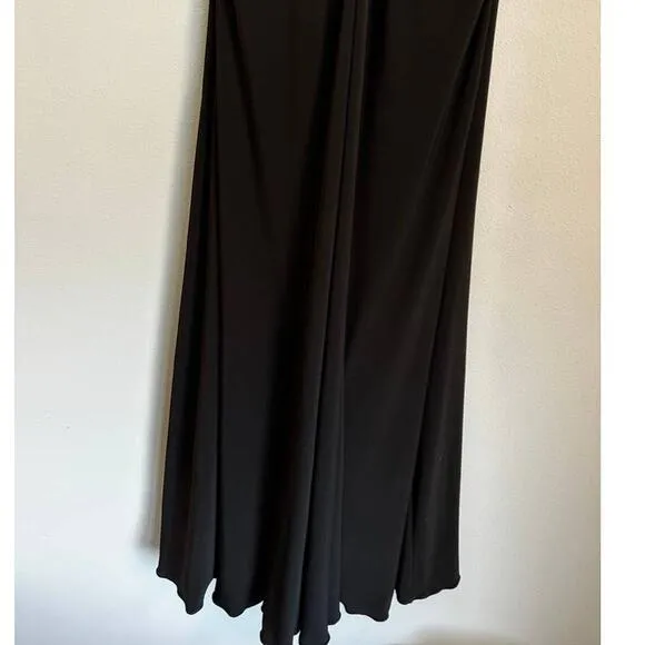 Vintage Musani Couture Black Beaded Sleeveless Midi Dress Size XL