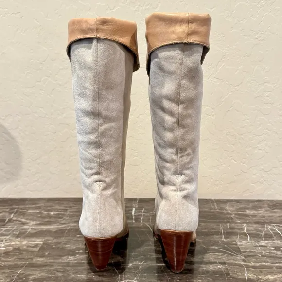 Vintage Nobil’s Leather and Suede Knee High Fold Over Western Boots