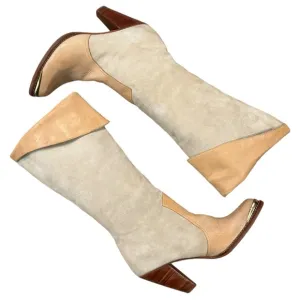 Vintage Nobil’s Leather and Suede Knee High Fold Over Western Boots