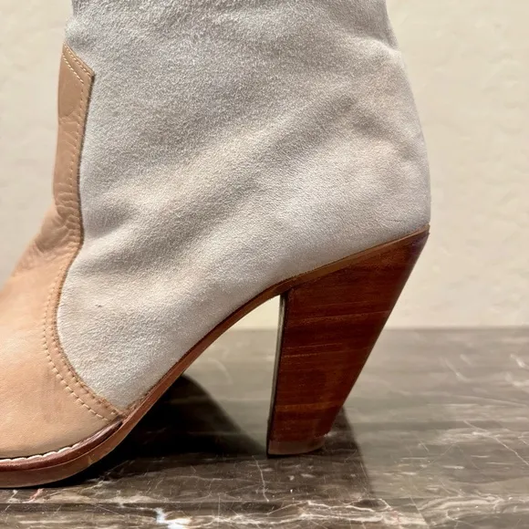 Vintage Nobil’s Leather and Suede Knee High Fold Over Western Boots