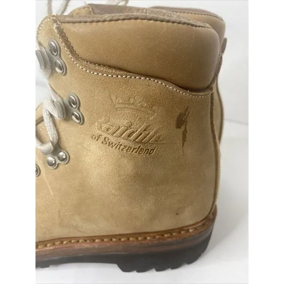 Vintage Raichle Switzerland Brown Suede Leather Hiking Boots Men's 7 Womens 9