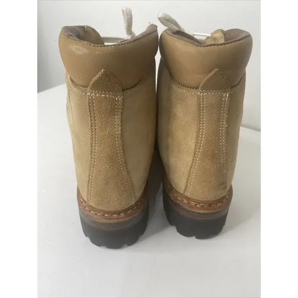 Vintage Raichle Switzerland Brown Suede Leather Hiking Boots Men's 7 Womens 9