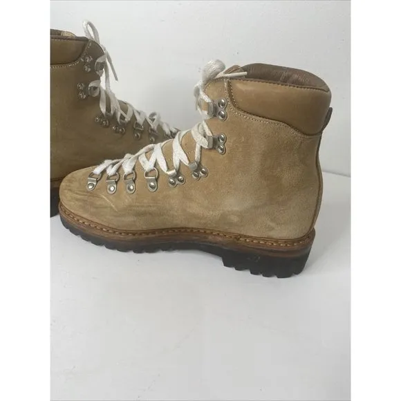 Vintage Raichle Switzerland Brown Suede Leather Hiking Boots Men's 7 Womens 9