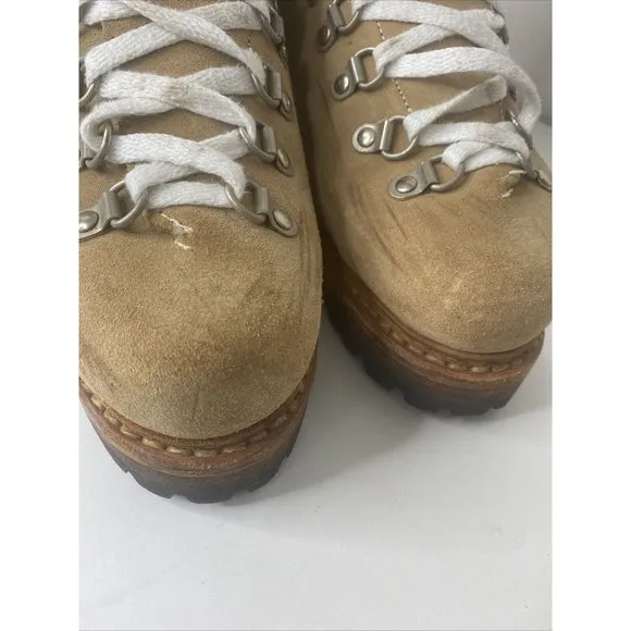 Vintage Raichle Switzerland Brown Suede Leather Hiking Boots Men's 7 Womens 9