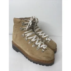 Vintage Raichle Switzerland Brown Suede Leather Hiking Boots Men's 7 Womens 9