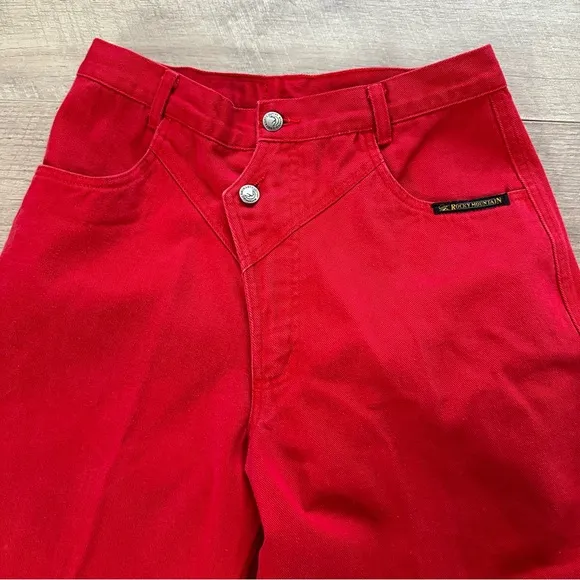 Vintage Red Rockies w/ Double Button Zig Zag Pattern