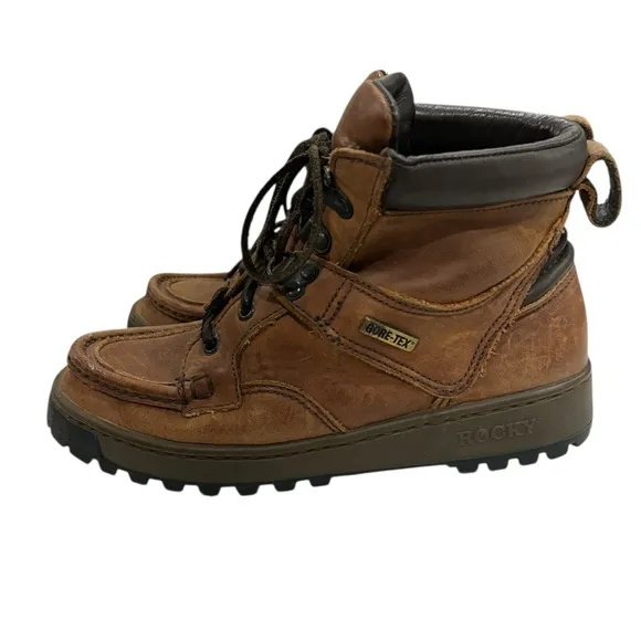 Vintage Rocky Outback Brown Leather Lace Up Gore-Tex Hiking Boots - M 6.5/W 8.5