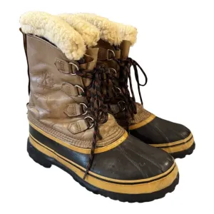 Vintage Sorel Caribou Made In Canada Kaufman Wool Liners Boots Men's Size 17