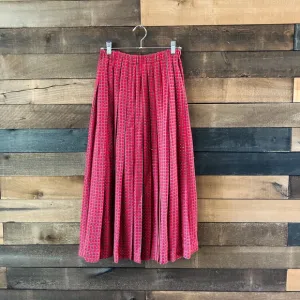 Vintage Talbots Red &amp; Green Plaid Sparkly Pleated Holiday Skirt Made In U.S.A