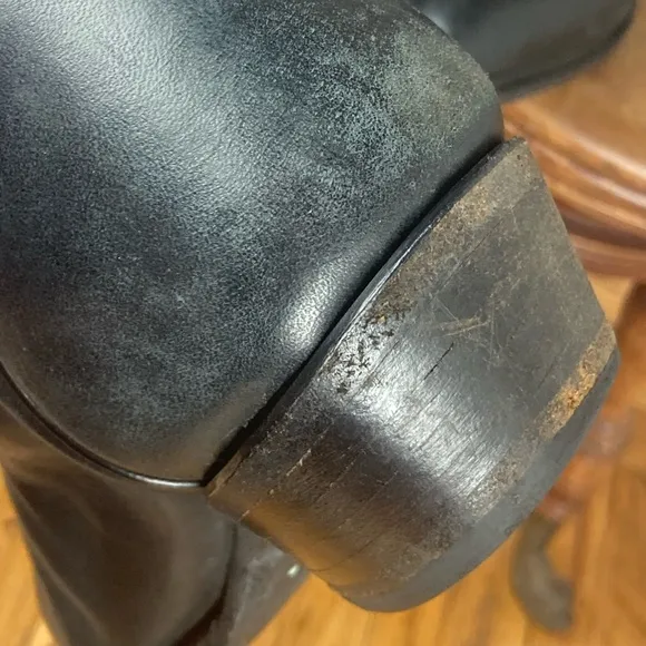 Vintage Tony Lama Black Leather Cowboy Boots