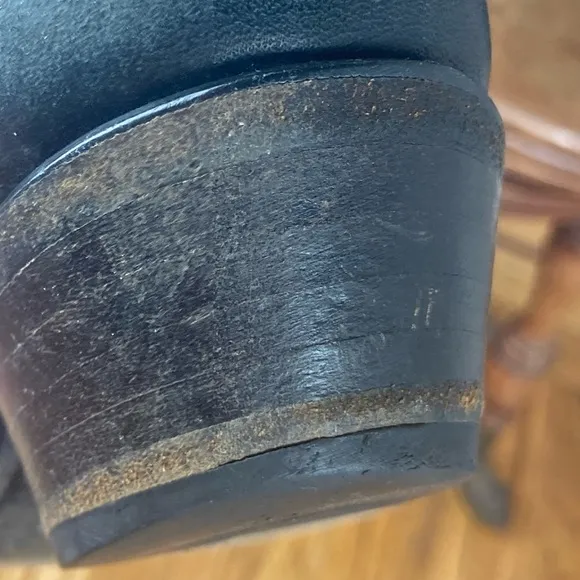 Vintage Tony Lama Black Leather Cowboy Boots