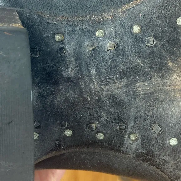 Vintage Tony Lama Black Leather Cowboy Boots