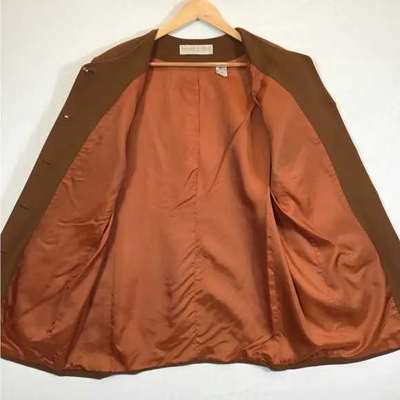 Vintage Valerie Stevens Womens 100% Wool Suit 2 Piece Set Size 14 Blazer Skirt