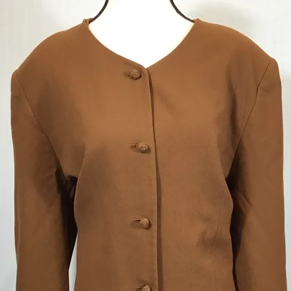 Vintage Valerie Stevens Womens 100% Wool Suit 2 Piece Set Size 14 Blazer Skirt