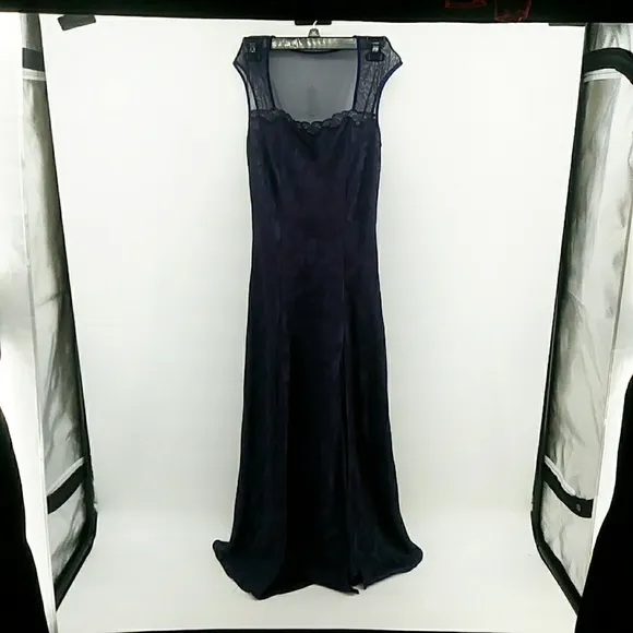Vintage Victoria Secret Gold Label Plum Lingerie Long Slip Lace Dress Style Y2K