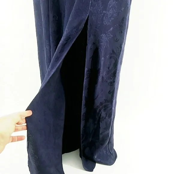 Vintage Victoria Secret Gold Label Plum Lingerie Long Slip Lace Dress Style Y2K