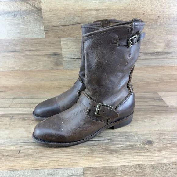 Vintage Women's Sz 7.5 Shoe Company Short Bootie Leather Biker Riding Wo…
