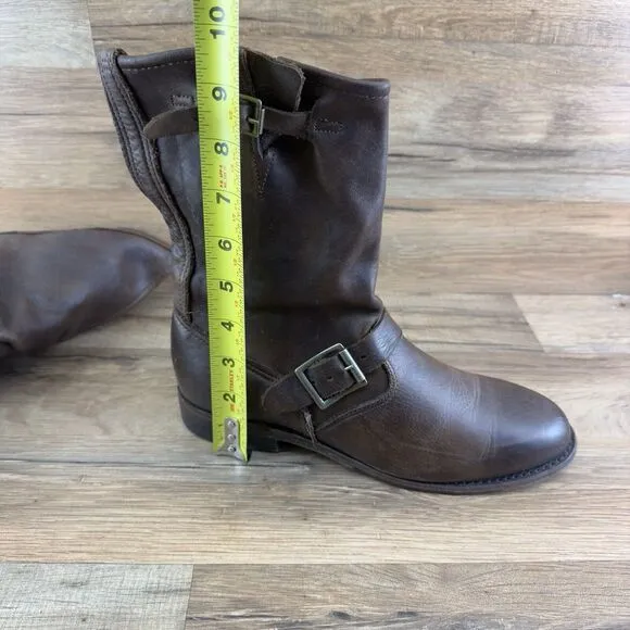 Vintage Women's Sz 7.5 Shoe Company Short Bootie Leather Biker Riding Wo…