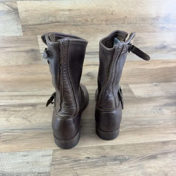 Vintage Women's Sz 7.5 Shoe Company Short Bootie Leather Biker Riding Wo…
