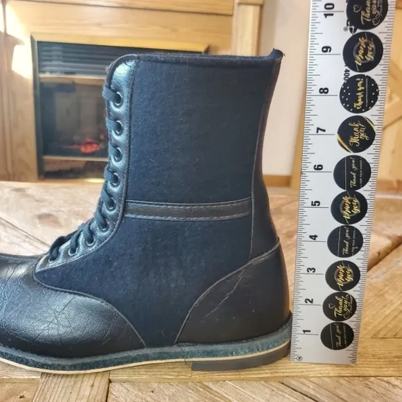 Vintage Wool Felt 1940s Boots - Step a Long Sole Men's size 7