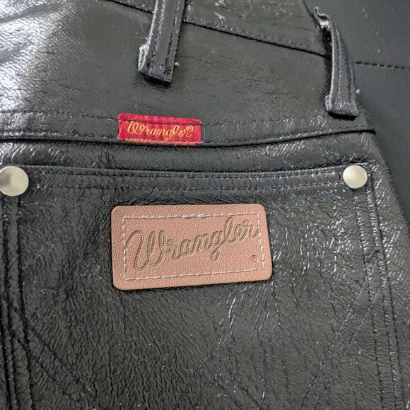 Vintage Wrangler 14MWZYB Faux-Leather Jeans.