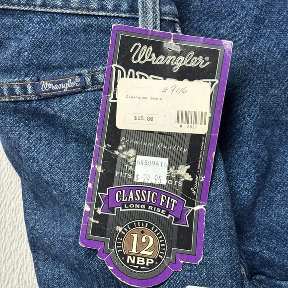 Vintage Wrangler Womens 13/14 x 34 Bare Back Classic Fit Long Rise Jeans USA NEW