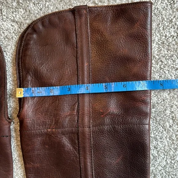 Vintage Y2K Frye over the knee slouchy brown leather riding boots. 6.5