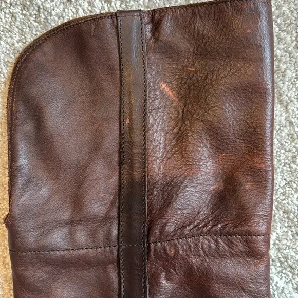 Vintage Y2K Frye over the knee slouchy brown leather riding boots. 6.5