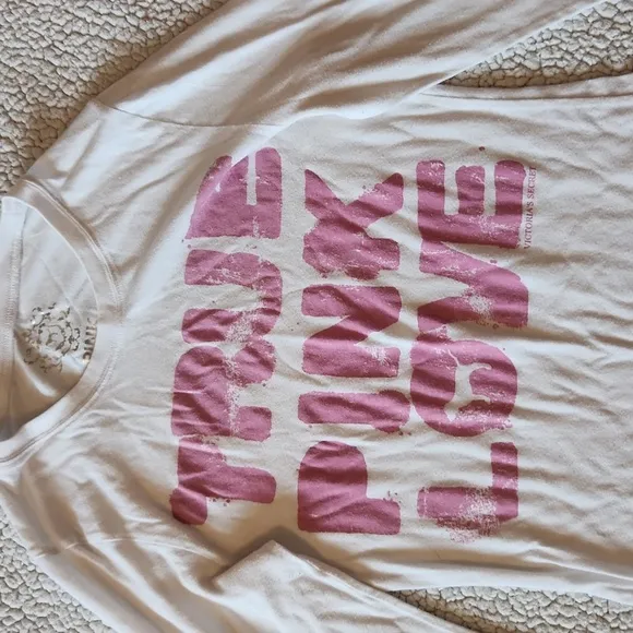 Vintage y2k Victoria's Secret Pink long sleeve pajama shirt and boots sh…