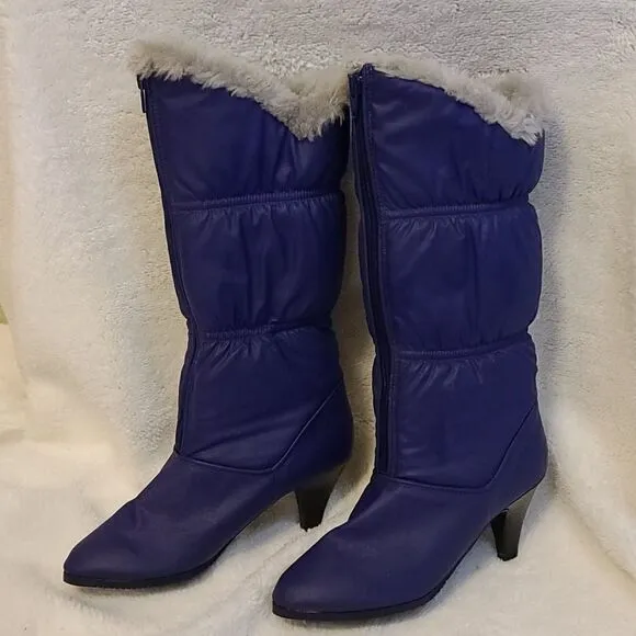 Vintage 1980's Danelle high heel fur lined boots