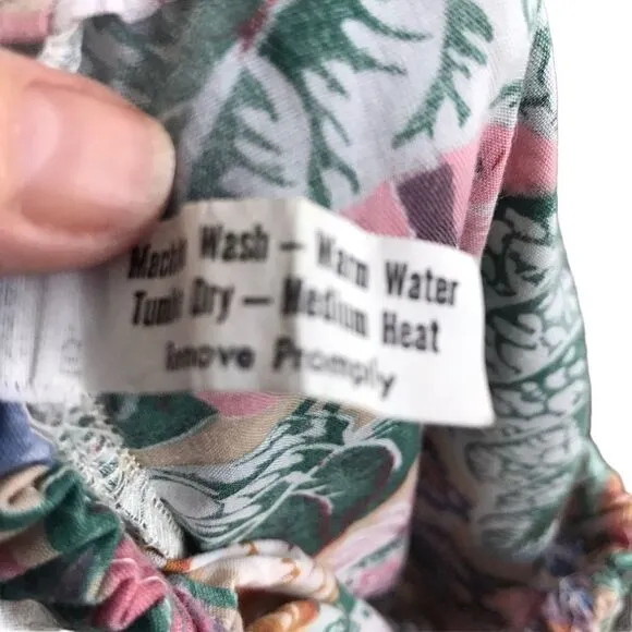 Vintage Prairie Floral Ruffle Midi Skirt XS