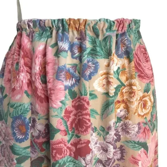 Vintage Prairie Floral Ruffle Midi Skirt XS