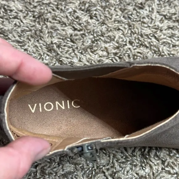 Vionic Paloma Wedge Ankle Boots Suede with Concealed Orthotic Arch Support 9.5​