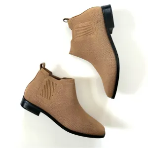 Vivaia Nutmeg Tan Square Toe Ryan Pro Water Repellant Knitted Ankle Boots