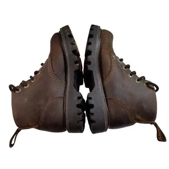Vtg 90s Y2K American Eagle AE Footwear Sz 6 Brown Leather Chunky Lug Sole Boots