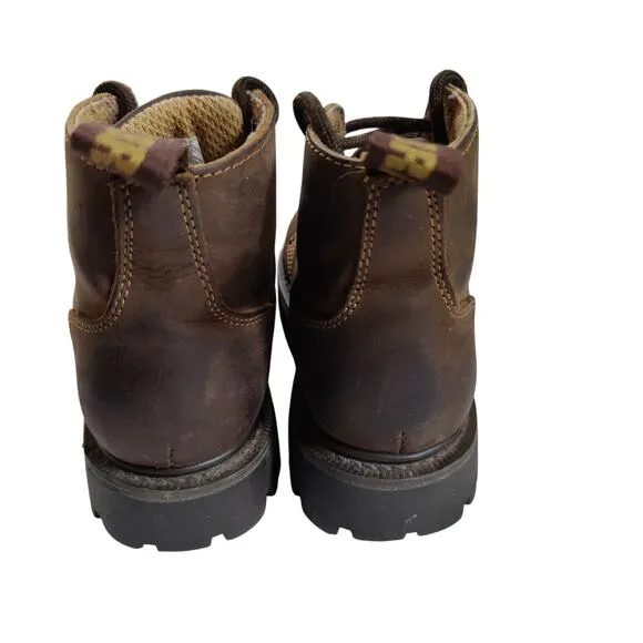 Vtg 90s Y2K American Eagle AE Footwear Sz 6 Brown Leather Chunky Lug Sole Boots