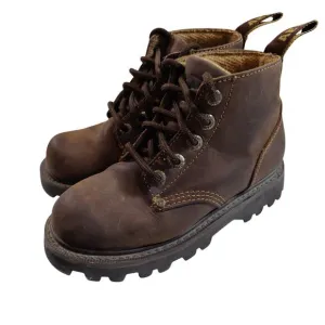 Vtg 90s Y2K American Eagle AE Footwear Sz 6 Brown Leather Chunky Lug Sole Boots