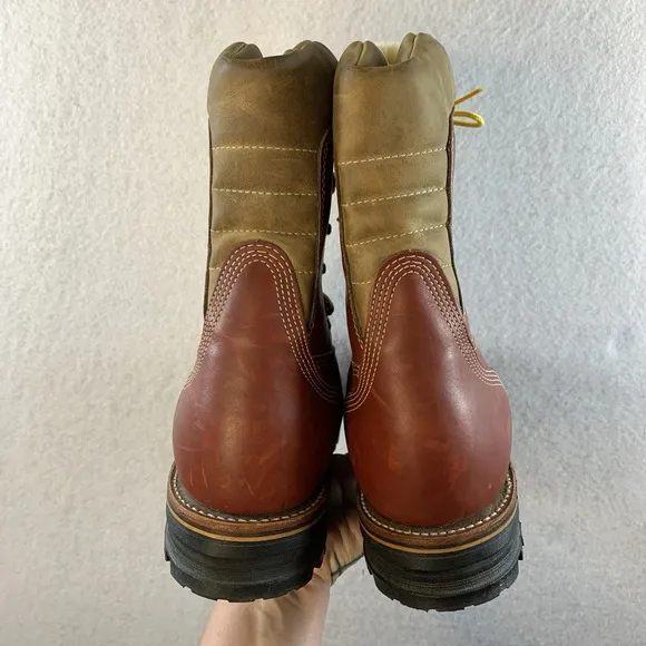 VTG Chippewa Mens Kush N Kollar Leather Shearling Lined Work Boots Sz 8E USA