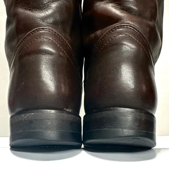 VTG JUSTIN ROPER BROWN CORONA LEATHER ALMOND TOE WESTERN COWBOY BOOTS Sz8.5EE