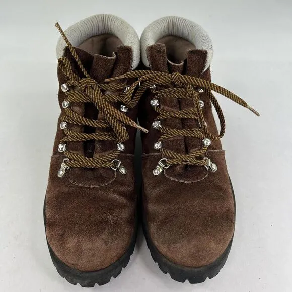 VTG Red Wing Women's Brown Suede Boots US 8 Mountaineering Lace-Up Hiking Boot