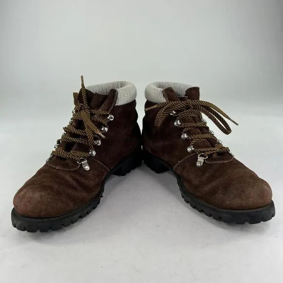 VTG Red Wing Women's Brown Suede Boots US 8 Mountaineering Lace-Up Hiking Boot