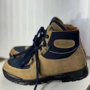 VTG Vasque Gore-Tex Hiking Boots Size 8M Suede &amp; Canvas Made in Italy Cowhide