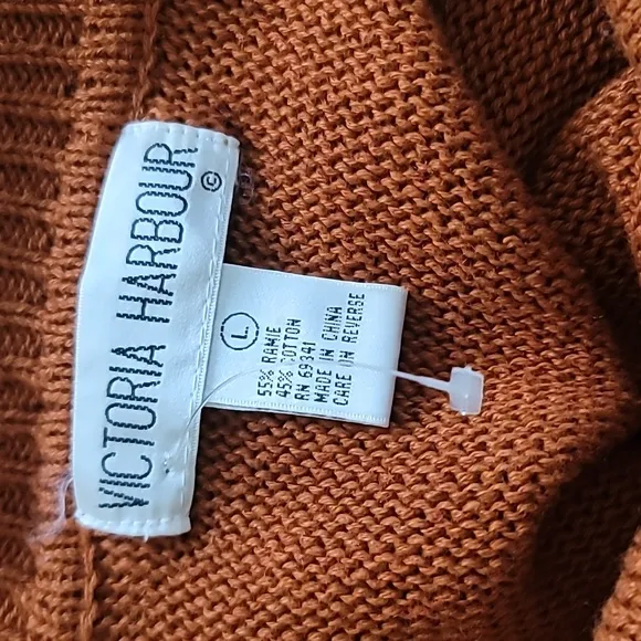 VTG Victoria Barbour Cowl Neck  Embellished Sweater SZ: L