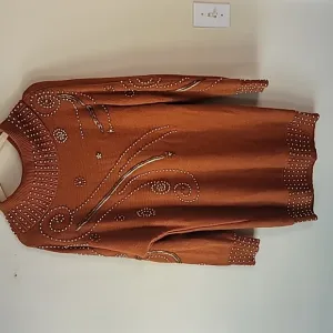 VTG Victoria Barbour Cowl Neck  Embellished Sweater SZ: L
